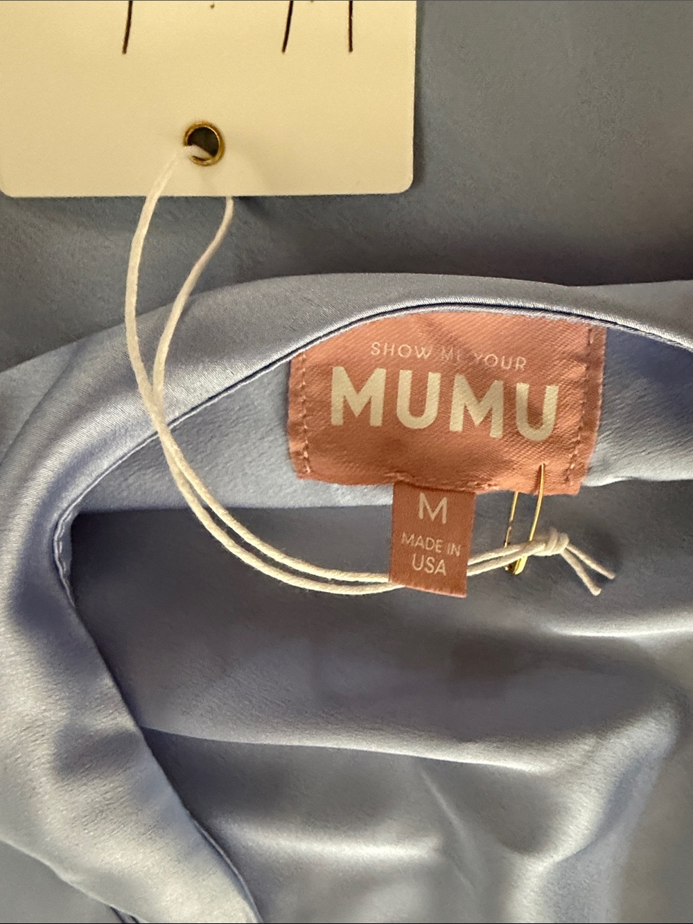 Show Me Your MuMu Light blue Lisa Mini satin backless Halter Dress - Picture 5 of 8